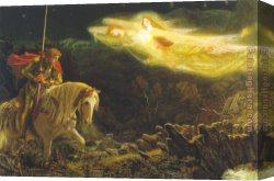 Arthur Canvas Paintings - Sir Galahad by Arthur Hughes