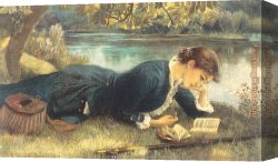 Arthur Canvas Paintings - The Compleat Angler by Arthur Hughes
