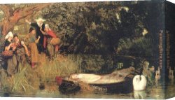 Lady Canvas Paintings - The Lady of Shalott by Arthur Hughes