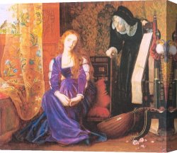 Arthur Canvas Paintings - The Pained Heart by Arthur Hughes