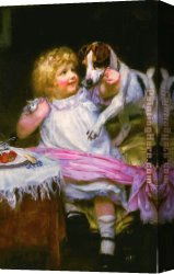 Arthur Canvas Paintings - All Mine by Arthur John Elsley