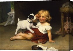 Arthur Canvas Paintings - Ruff Play by Arthur John Elsley