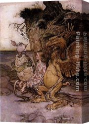 Story Canvas Paintings - Alice in Wonderland The Mock Turtle's Story by Arthur Rackham