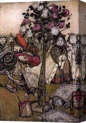 Arthur Canvas Paintings - Alice in Wonderland The Queen's Croquet Ground by Arthur Rackham