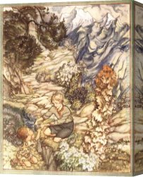 Bottle Canvas Paintings - King of the Golden River Gave the Child a Bottle by Arthur Rackham