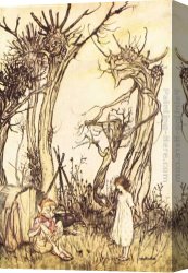 Wilderness Canvas Paintings - Mother Goose Man in the Wilderness by Arthur Rackham
