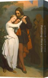 Ary Scheffer Canvas Paintings - Faust and Marguerite in the Garden by Ary Scheffer