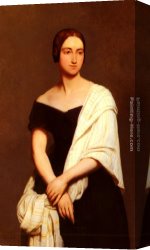 Ary Scheffer Canvas Paintings - Portrait De Mme. Frederick Kent by Ary Scheffer