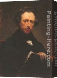 Ary Scheffer Canvas Paintings - Self-portrait by Ary Scheffer