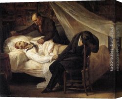 Ary Scheffer Canvas Paintings - The Death of Géricault by Ary Scheffer