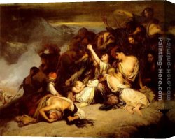 Ary Scheffer Canvas Paintings - The Souliot Women by Ary Scheffer