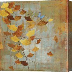 Branches Canvas Paintings - Gingko Branch I by Asia Jensen