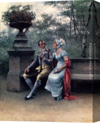 Wilhelm Canvas Paintings - A Lovers' Quarrel by August Wilhelm Nikolaus Hagborg