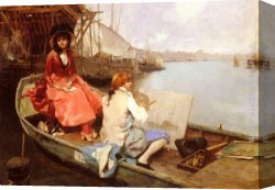 Emile Canvas Paintings - D'Apres Nature by Auguste Emile Pinchart