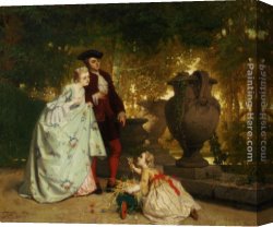 The Flower Seller Canvas Paintings - The Little Flower Seller by Auguste Serrure