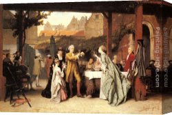 Serrure Canvas Paintings - Toasting the Winner by Auguste Serrure