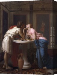 Toulmouche Canvas Paintings - A Classical Courtship by Auguste Toulmouche