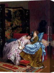 Toulmouche Canvas Paintings - An Afternoon Idyll by Auguste Toulmouche