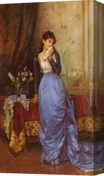 Toulmouche Canvas Paintings - The Letter by Auguste Toulmouche