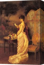 Toulmouche Canvas Paintings - The Love Letter by Auguste Toulmouche