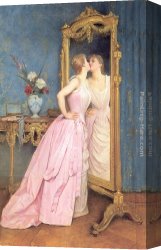 Toulmouche Canvas Paintings - Vanity by Auguste Toulmouche