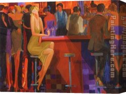 Club Canvas Paintings - Cocktails at the Club by Avtandil