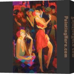 Romance Canvas Paintings - Hot Night Romance by Avtandil