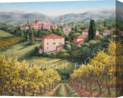 Felisky Canvas Paintings - A Vineyard View by Barbara Felisky