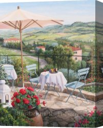 A Venetian Balcony Canvas Paintings - Balcony Overlooking Vineyards by Barbara Felisky