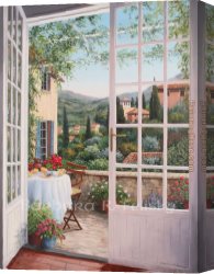 Felisky Canvas Paintings - Brunch Overlooking Bonnieux by Barbara Felisky