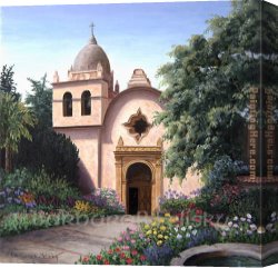 Felisky Canvas Paintings - Carmel Mission by Barbara Felisky
