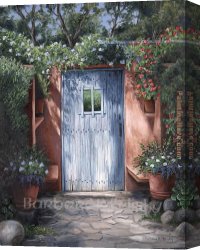Felisky Canvas Paintings - Garden Gate On Mission Carmel by Barbara Felisky
