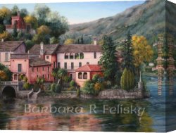 Felisky Canvas Paintings - Lake Orta Italy by Barbara Felisky