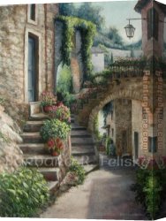 Stone Canvas Paintings - Stone Archway France by Barbara Felisky