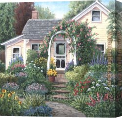 Felisky Canvas Paintings - The Yellow House Garden by Barbara Felisky
