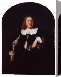 Gentleman Canvas Paintings - A Portrait Of A Gentleman, Three Quarter Length by Bartholomeus van der Helst