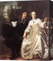 Court Canvas Paintings - Abraham del Court and Maria de Keersegieter by Bartholomeus van der Helst