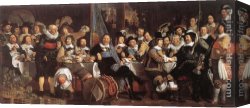 Bartholomeus Johannes Van Hove Canvas Paintings - Celebration of the Peace of M&uuml;nster, 1648, at the Crossbowmen's Headquarters by Bartholomeus van der Helst