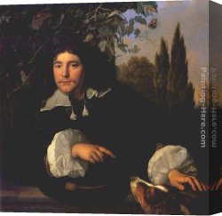 Bartholomeus Johannes Van Hove Canvas Paintings - Self-portrait by Bartholomeus van der Helst