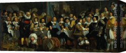 June Canvas Paintings - The Celebration of the Peace of M&uuml;nster, 18 June 1648 in the Headquarters of the Crossbowman's Civi by Bartholomeus van der Helst