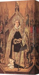 St Dominic Canvas Paintings - St Dominic Enthroned in Glory by Bartolome Bermejo