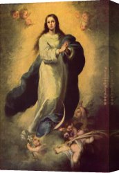 Bartolome Esteban Murillo Canvas Paintings - Inmaculada Museo del Prado by Bartolome Esteban Murillo