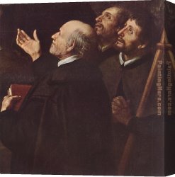 Bread Canvas Paintings - The Infant Jesus Distributing Bread to Pilgrims by Bartolome Esteban Murillo