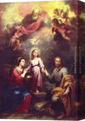 Bartolome Esteban Murillo Canvas Paintings - Two Trinities by Bartolome Esteban Murillo