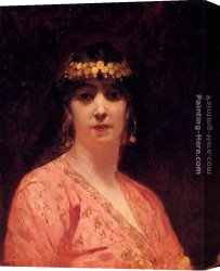 Portrait of a Woman Canvas Paintings - Portrait Of An Arab Woman by Benjamin Jean Joseph Constant