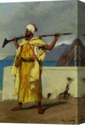 Hussar Russian Guard Corps Canvas Paintings - The Watchful Guard by Benjamin Jean Joseph Constant