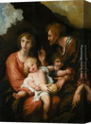 Bread Canvas Paintings - Epponia giving bread to her husband Sabinus in concealment by Benjamin West