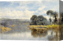 The Beginning of a Perfect Day Canvas Paintings - A Fine Day on the Thames by Benjamin Williams Leader