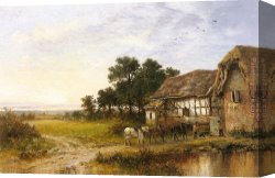 Home Canvas Paintings - Returning Home by Benjamin Williams Leader