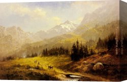 A Sunny Morning at Beaumont-le Roger Canvas Paintings - The Wengen Alps Morning In Switzerland by Benjamin Williams Leader